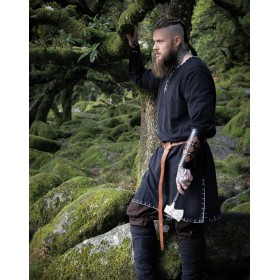 Wikingertunika mit Stickerei "Erwin" Schwarz XXXL
