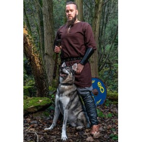 Wikingertunika mit Stickerei "Erwin" Dunkelbraun M
