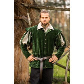 Landsknechtjacke mit geschlitzten Ärmeln "Brandolf" Grün XXL
