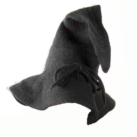 Zaubererhut aus Wolle "Merlin" Schwarz