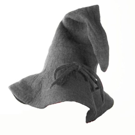 Zaubererhut aus Wolle "Merlin" Grau