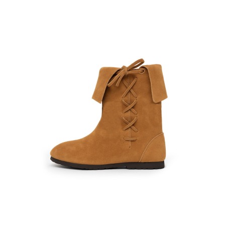 Bottes à revers en daim « Sigurd », marron, Pointure 37