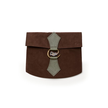 Leder-Gürteltasche mit Drachenschließe "Will" Braun