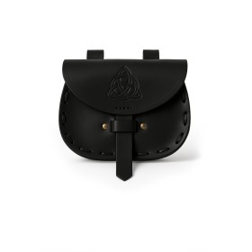Ledergürteltasche "Erin"mit keltischer Prägung Schwarz