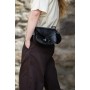 Ledergürteltasche "Erin"mit keltischer Prägung Schwarz