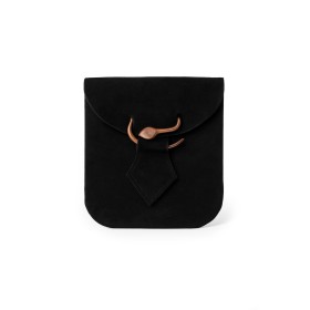 Leder-Gürteltasche mit Schlangenschließe " Adelie" Schwarz