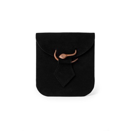 Leder-Gürteltasche mit Schlangenschließe " Adelie" Schwarz