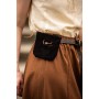 Leder-Gürteltasche mit Schlangenschließe " Adelie" Schwarz