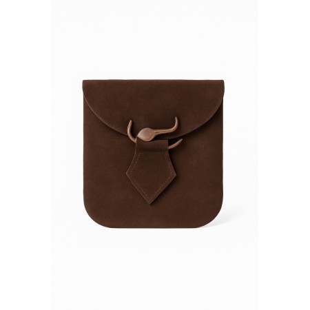 Leder-Gürteltasche mit Schlangenschließe " Adelie" Braun
