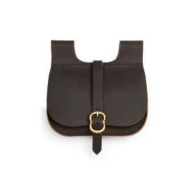 Mittelalter Gürteltasche Leder "Udo" Dunkelbraun