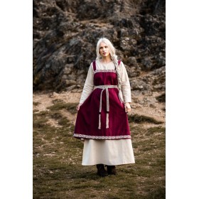 Überkleid "Halla"- handgestickte Bordüre Rot S/M