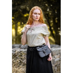 Mittelalter Kurzarmbluse "Otilia" - Hanffarben M