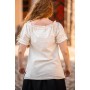 Mittelalter Kurzarmbluse "Otilia" - Natur L