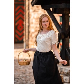 Mittelalter Kurzarmbluse "Otilia" - Natur XL