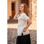 Mittelalter Kurzarmbluse "Otilia" - Natur XL