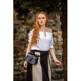 Mittelalter Kurzarmbluse "Otilia" - Weiß XL