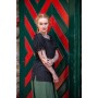 Mittelalter Kurzarmbluse "Otilia" - Schwarz XS