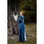 Mittelalterkleid "Larina" Taubenblau/Natur XL