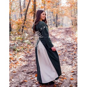 Mittelalterkleid "Larina" Olivgrün/Natur M
