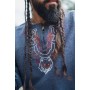 Wikingertunika "Freki" mit Handstickerei Blaugrau XXL