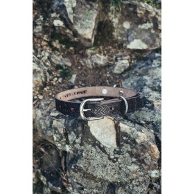 COLLIER OU LAISSE OU ENSEMBLE POUR CHIEN AVEC MOTIFS CELTIQUES GRAVES