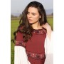 Edles Kleid mit Bordüre "Yala" Rot M