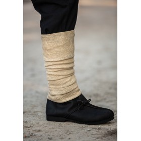 Wikinger Wadenwickel "Jannik" 100% Hanf Natur Sand Fischgrät
