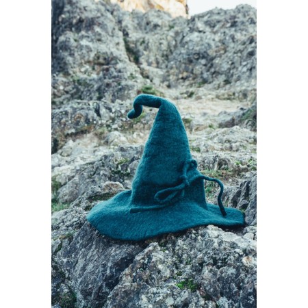 Zaubererhut aus Wolle "Merlin" Grün