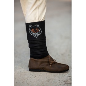 Wikinger Wadenwickel Wolle "Fenrir" Schwarz