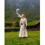 Wikinger Kleid "Lagertha" Natur/Rot L