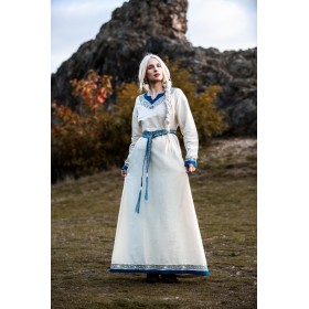 Wikinger Kleid "Lagertha" Natur/Blau S
