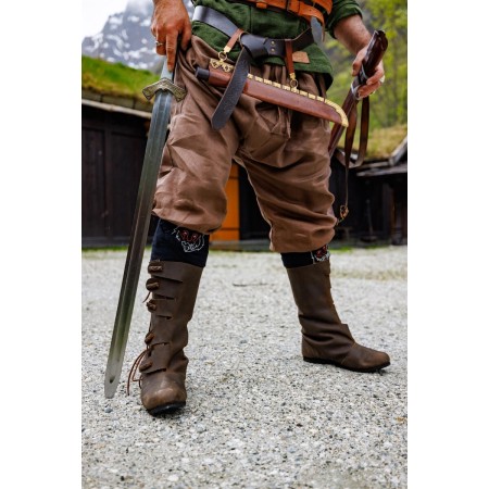 Wikinger Rushose Leinen "Wodan" Braun XL