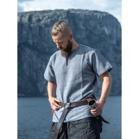 Wikinger Tunika kurzarm "Edmund" Blaugrau S