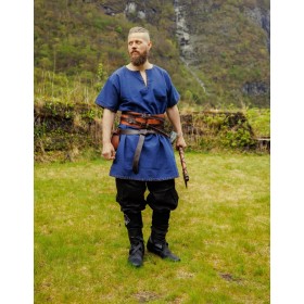 Wikinger Tunika kurzarm "Theobald" Blau XXXL