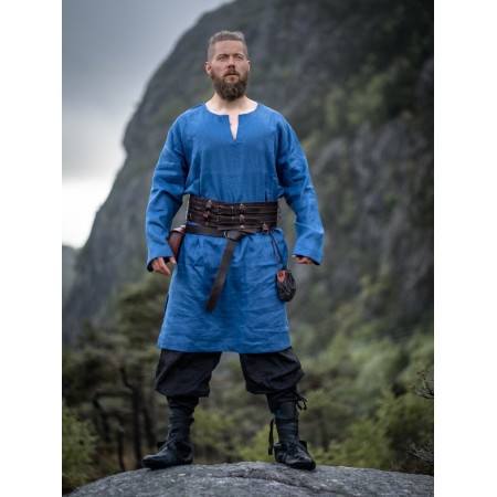 Wikinger Leinentunika "Halvar" Blau XL