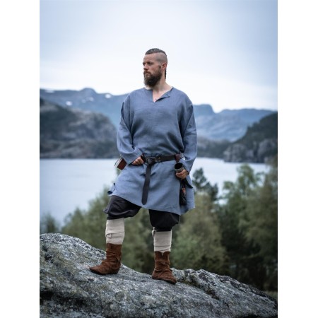 Wikinger Leinentunika "Halvar" Blaugrau L