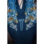 Wikinger Tunika "Snorri" mit Urnes-Stil Handstickerei Schwarz XXXL
