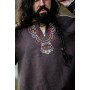 Wikinger Tunika "Freki" mit Handstickerei Braun XL