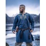 Wikinger Tunika "Snorri" mit Urnes-Stil Handstickerei Graublau M