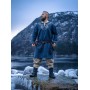 Wikinger Tunika "Snorri" mit Urnes-Stil Handstickerei Graublau XXXL