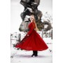Wikinger Kleid 100% Leinen "Anna" Rot L
