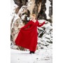 Wikinger Kleid 100% Leinen "Anna" Rot L