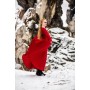 Wikinger Kleid 100% Leinen "Anna" Rot M