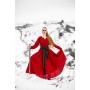 Wikinger Kleid 100% Leinen "Anna" Rot S