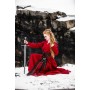 Wikinger Kleid 100% Leinen "Anna" Rot XXXL