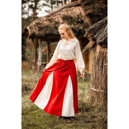 Mittelalter Rock "Isabella" Rot/Natur L/XL