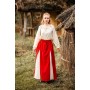 Mittelalter Rock "Isabella" Rot/Natur L/XL
