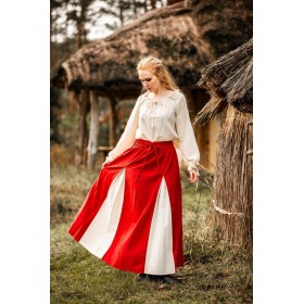Mittelalter Rock "Isabella" Rot/Natur S/M