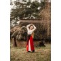 Mittelalter Rock "Isabella" Rot/Natur S/M