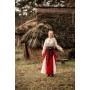 Mittelalter Rock "Isabella" Rot/Natur S/M